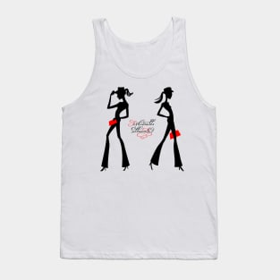 Black silhouette of fashion girls Tank Top